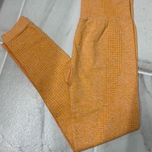 Orange off brand gymshark seamless leggings